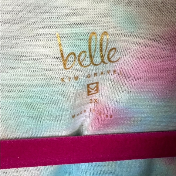 Belle Kim Gravel Colorful Tie Dye Slub Knit Long Sleeve Open Front Shrug 3X - Picture 2 of 8